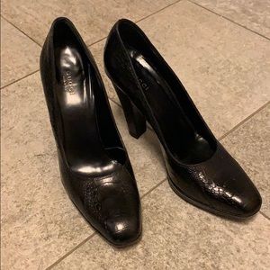Gucci Black Alligator Leather Pumps